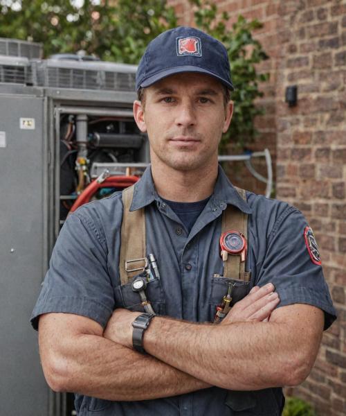 Professional HVAC technician ready to help with your heating and cooling needs