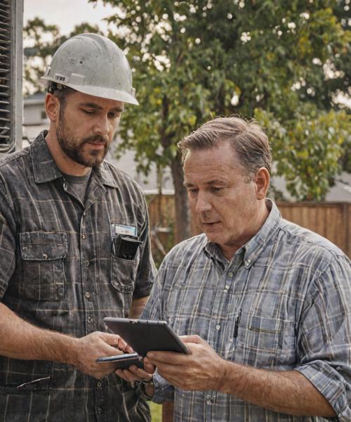 Professional HVAC technician providing service estimate